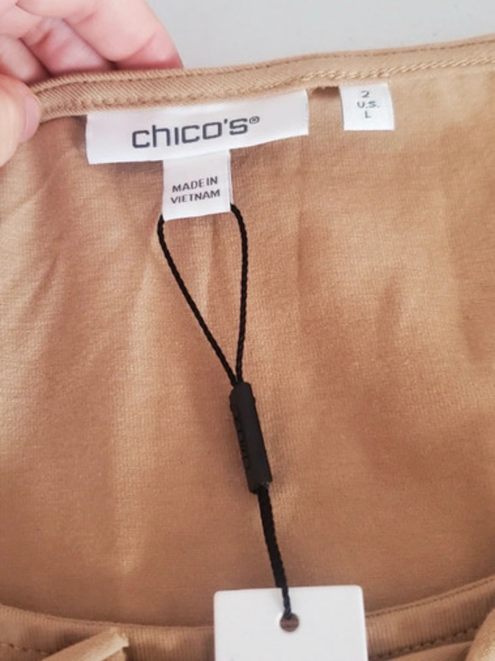 Chico's Tan Ruffle-Front Chemise - Picture 2 of 6